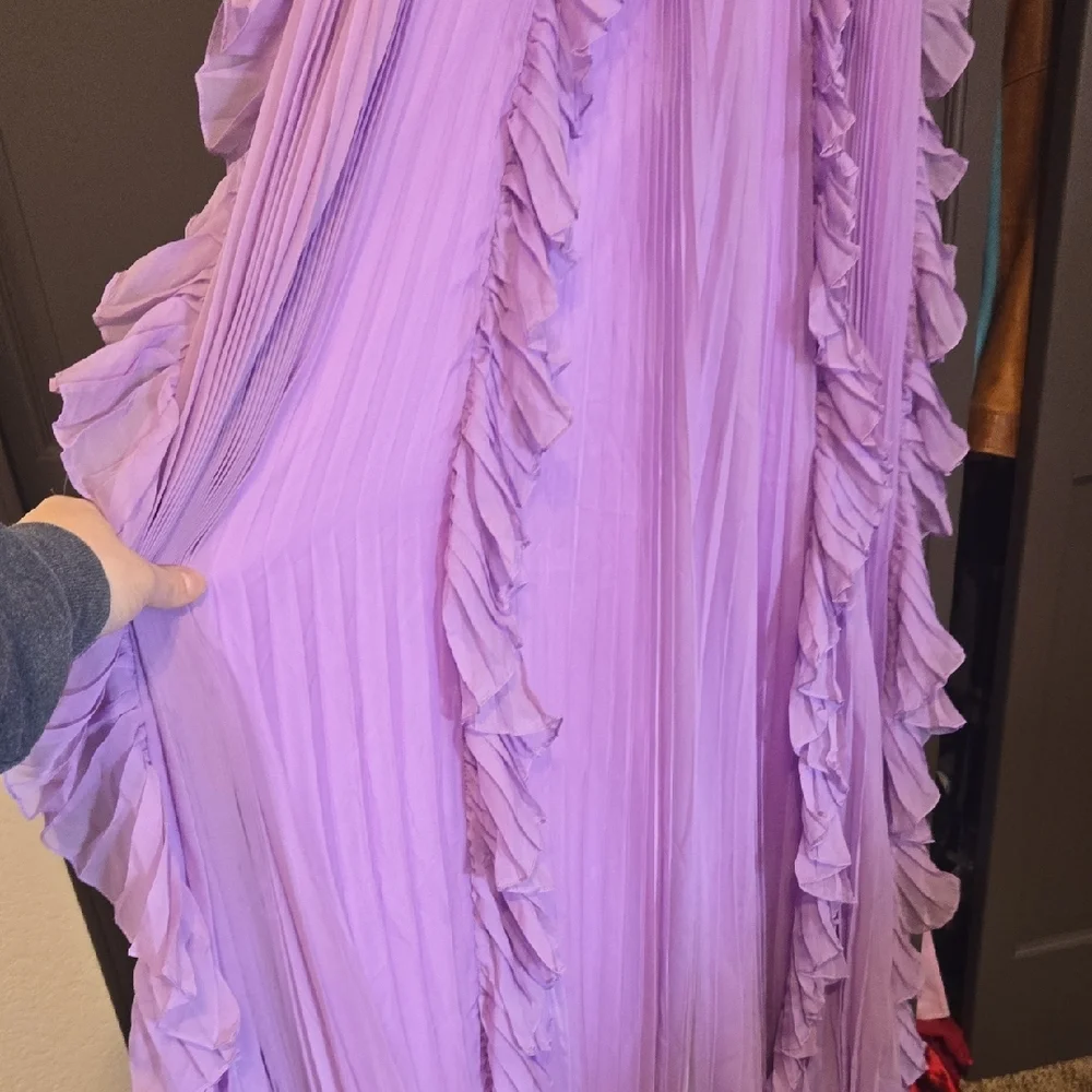 NWT Mac Duggal Lavender Ruffle Maxi Dress - Picture 7 of 15